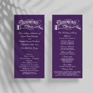 Elegant Purple And White Wedding Ceremony Programs