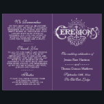 Elegant Purple And White Wedding Ceremony Programs<br><div class="desc">Elegant Purple And White Wedding Ceremony Programs.</div>
