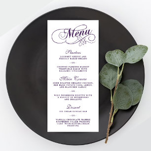 Elegant Purple And White Wedding Menu Templates