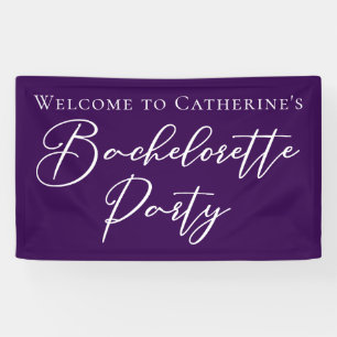 Elegant Purple Bachelorette Party Personalised Banner