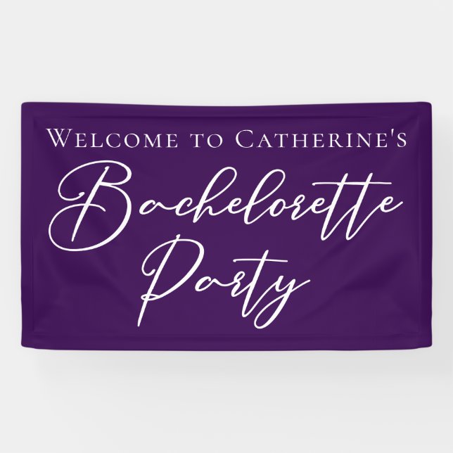 Elegant Purple Bachelorette Party Personalised Banner (Horizontal)