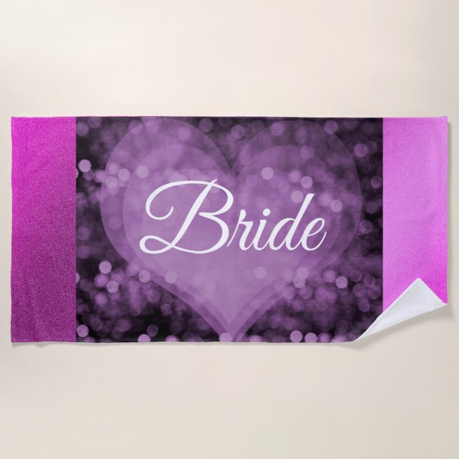 Elegant Purple Beach Towel (Front)