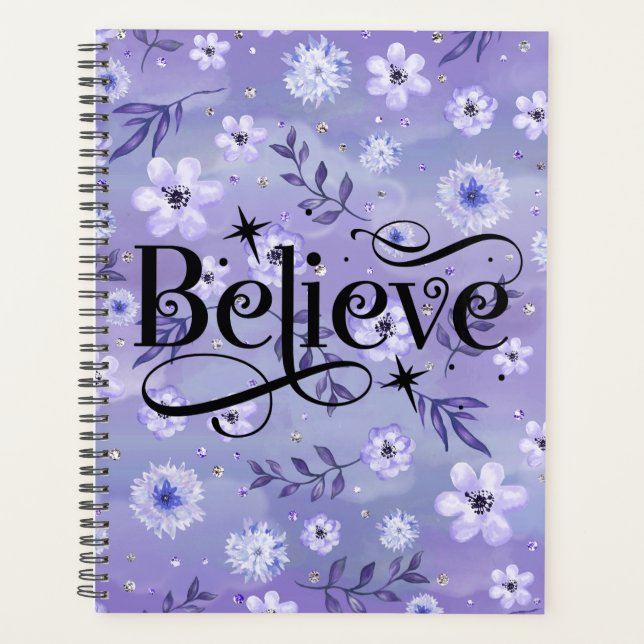 Elegant Purple Believe Planner (Front)