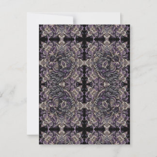 Elegant Purple Black Batik Raven Tessellation Tile Postcard