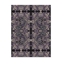 Elegant Purple Black Batik Raven Tessellation Tile