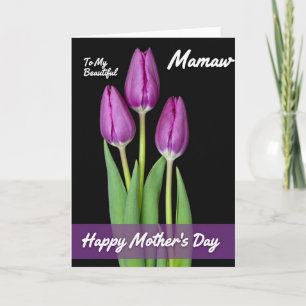 Elegant Purple Blossom Mother Card