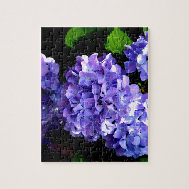 Elegant purple blue flower floral hydrangeas jigsaw puzzle (Vertical)