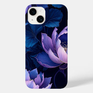 Elegant Purple Blue Lotus iPhone Case