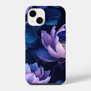 Elegant Purple Blue Lotus iPhone Case