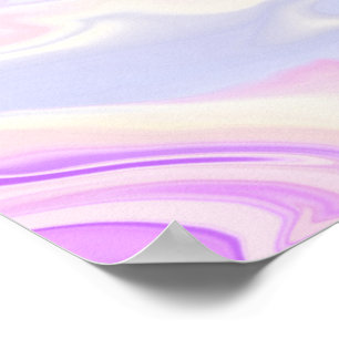 Elegant Purple Blue White Abstract Watercolor Poster