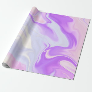 Elegant Purple Blue White Abstract Watercolor Wrapping Paper