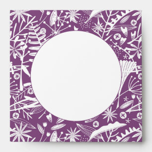 Elegant Purple Botanical Silhouette Floral Envelope