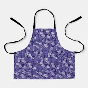 Elegant Purple Bow Pattern Apron