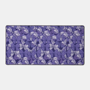 Elegant Purple Bow Pattern Desk Mat