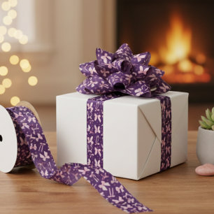 Elegant Purple Bow Ribbon for Gift Wrapping Satin Ribbon