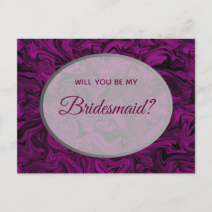 Elegant Purple Bridesmaid Proposal Postcard