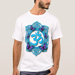 Elegant purple butterflies spiritual ohm  T-Shirt
