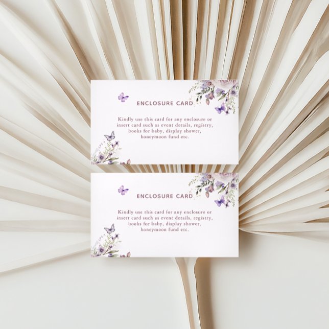 Elegant Purple Butterfly Floral Enclosure Card (Creator Uploaded)