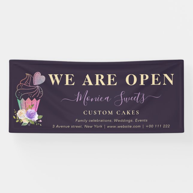 elegant purple cakery business shop banner (Horizontal)