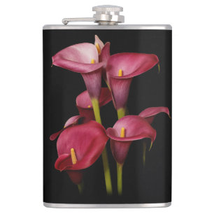 Elegant Purple Calla Lilies Hip Flask