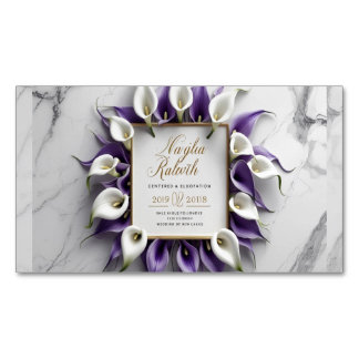 Elegant Purple Calla Lily Wedding Invitation with 