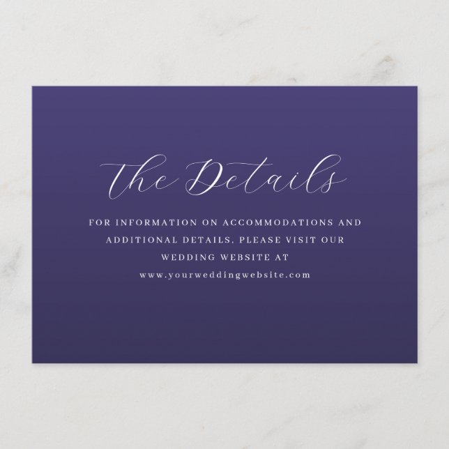 Elegant Purple Calligraphy Enclosure Card (Front)