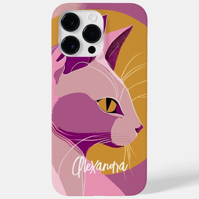 Elegant Purple Cat Print Case-Mate iPhone Case (Back)