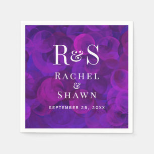 Elegant Purple Chic Modern Monogram Wedding Napkin