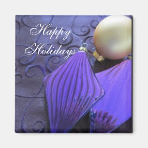 Elegant Purple Christmas Decorations Magnet