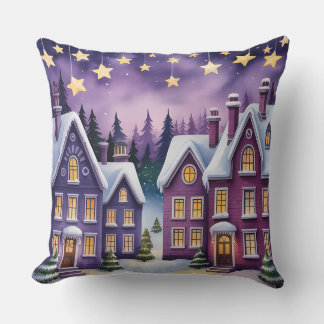 Elegant Purple Christmas Throw Pillow