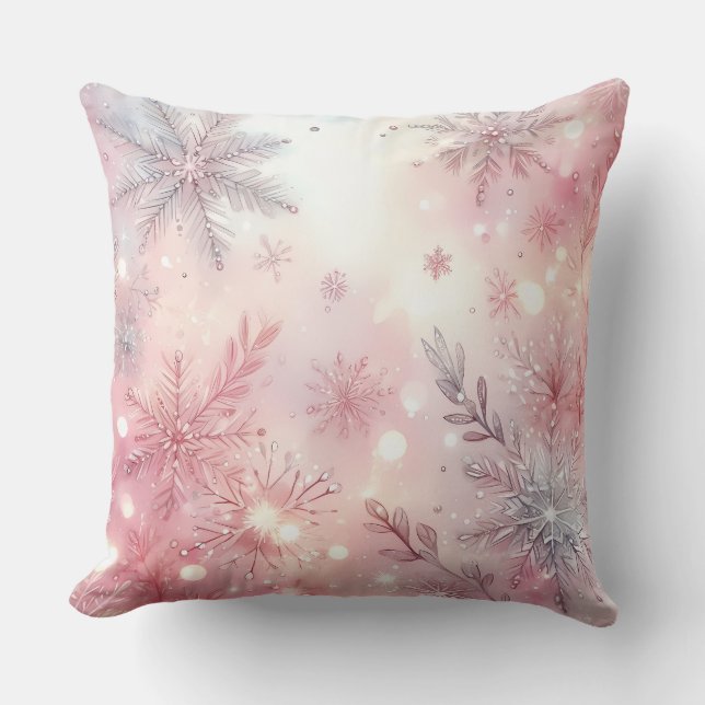 Elegant Purple Christmas Throw Pillow  (Front)