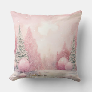 Elegant Purple Christmas Throw Pillow