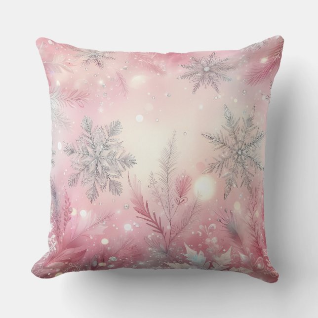 Elegant Purple Christmas Throw Pillow  (Front)