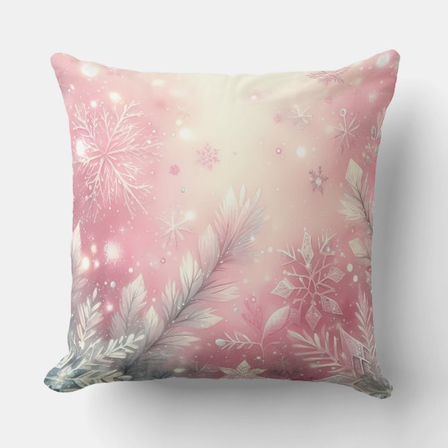 Elegant Purple Christmas Throw Pillow  (Front)