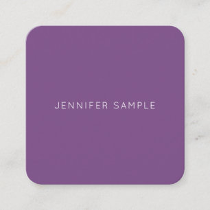 Elegant Purple Colour Professional Minimalistic Square Business Card
