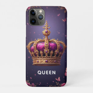 Elegant Purple Crown With Gold Embellishments iPhone 11 Pro Case
