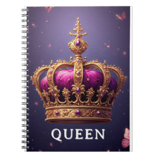 Elegant Purple Crown With Gold Embellishments Notebook