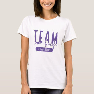Elegant Purple Customisable Team Bride Squad Tee
