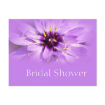 Elegant purple daisy flower bridal shower postcard
