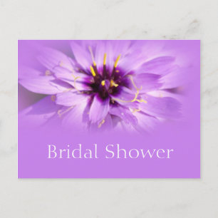 Elegant purple daisy flower bridal shower postcard