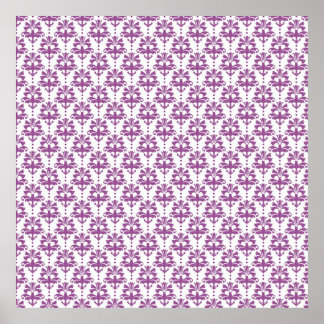 Elegant Purple Damask Pattern Poster