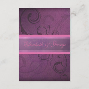 Elegant Purple Damask Swirls RSVP Response Cards