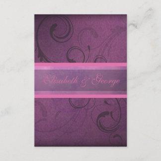 Elegant Purple Damask Swirls RSVP Response Cards
