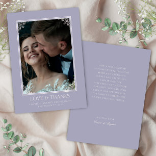 Elegant Purple Delicate Border Fairytale Wedding Thank You Card