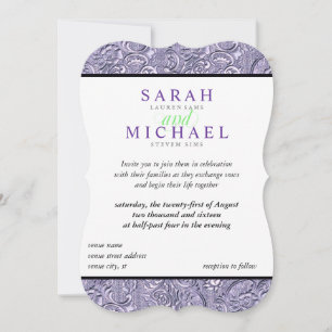 Elegant Purple Designer Wedding Invitations