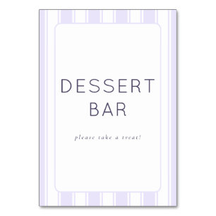 Elegant Purple Dessert Bar Sign Table Number
