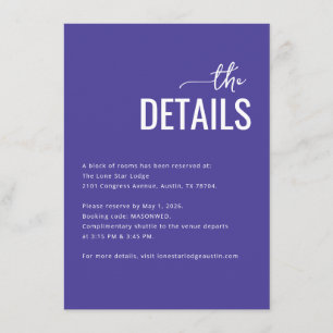 Elegant Purple Event Details Enclosure Card