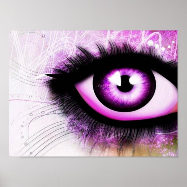Elegant Purple Eye Poster (Front)