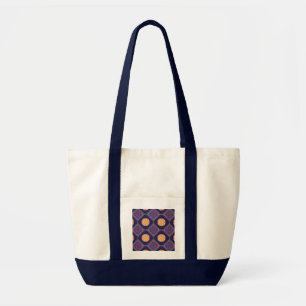 Elegant Purple Fabric with Yellow Floral Pattern Tote Bag