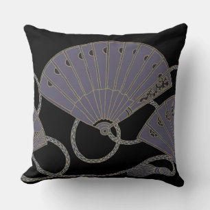 Elegant Purple Fan Cushion